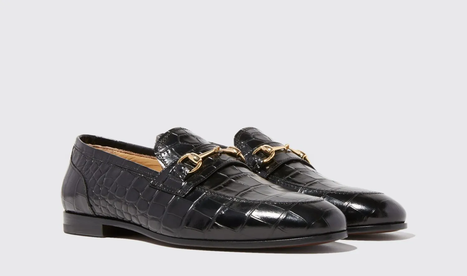 Online Scarosso Alessandro Black Croco Black - Croco-Printed Calf