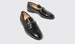 Online Scarosso Alessandro Black Croco Black - Croco-Printed Calf