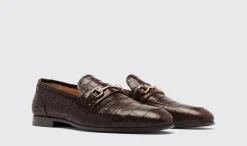Flash Sale Scarosso Alessandro Dark Brown Croco Dark Brown - Croco-Printed Calf
