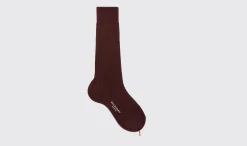 Flash Sale Scarosso Burgundy Cotton Calf Socks Burgundy - Cotton