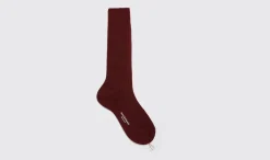 Online Scarosso Burgundy Wool Calf Socks Burgundy - Wool