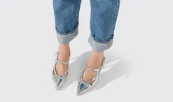 Clearance Scarosso Cinderella Silver - Laminated Calf