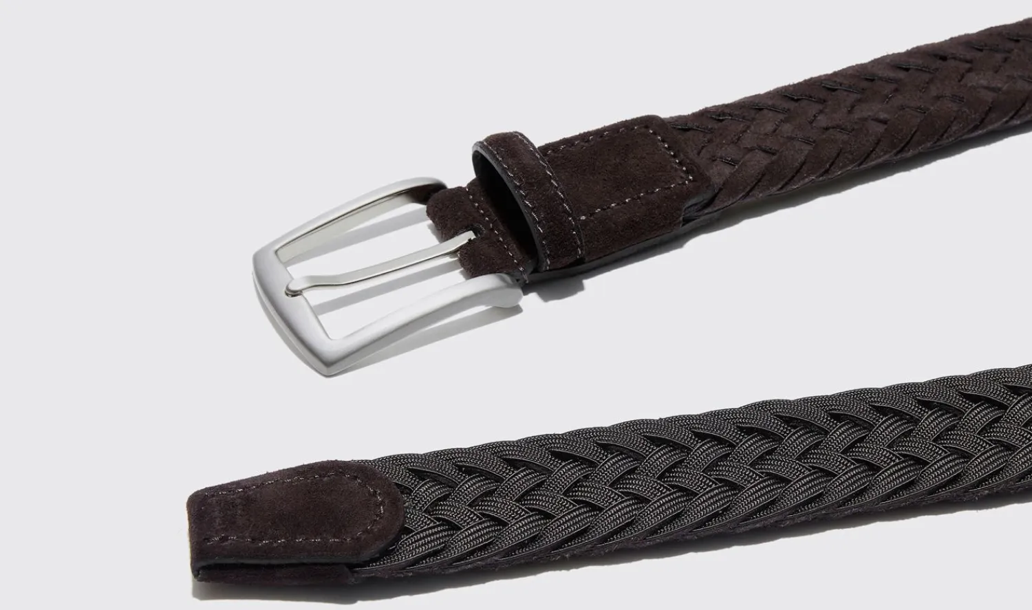 Cheap Scarosso Cintura Marrone Intrecciata Scamosciata Brown Suede