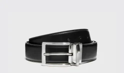 New Scarosso Cintura Reversibile Liscia Nera/Marrone Black Calf