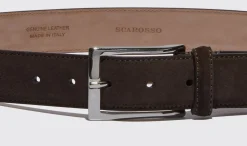 Sale Scarosso Cintura Testa Di Moro Classica Dark Brown Suede