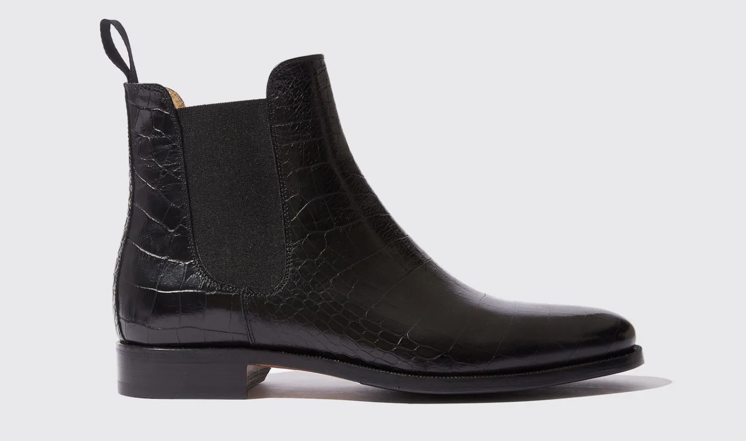 Clearance Scarosso Giancarlo Nero Cocco Black - Croco-Printed Calf