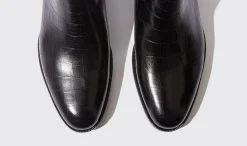 Clearance Scarosso Giancarlo Nero Cocco Black - Croco-Printed Calf