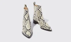 Outlet Scarosso Olivia Python Beige - Python-Printed Calf