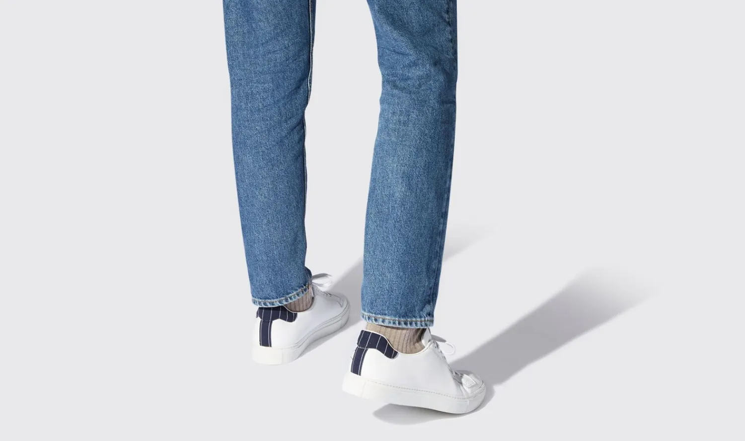 New Scarosso Pinstripe White White - Calf