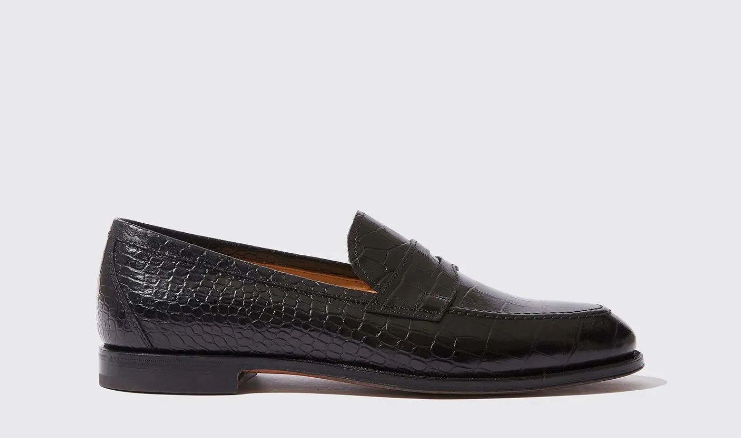 Outlet Scarosso Stefano Nero Cocco Black - Croco-Printed Calf